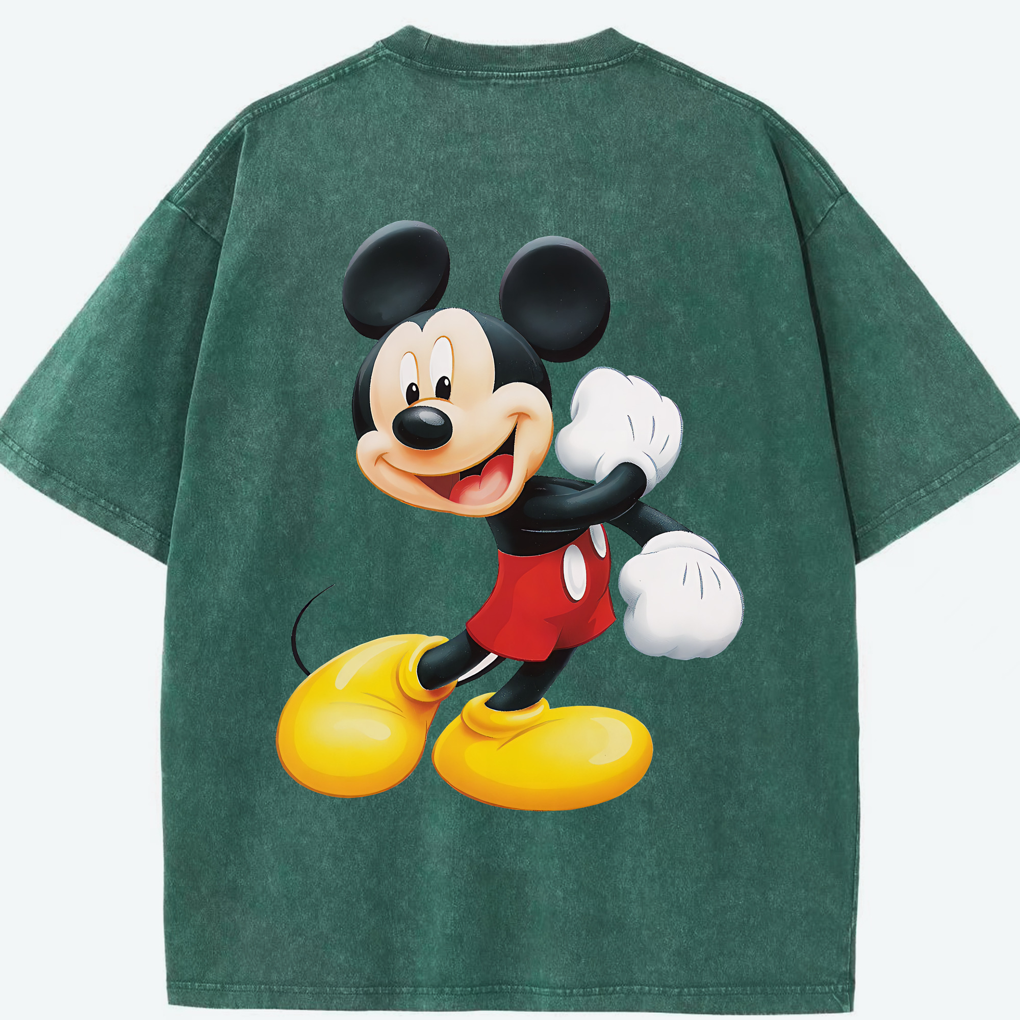 （画像用） ミッキーマウス Mickey Mouse 綿100% ヴィンテージ風 半袖Tシャツ（背面プリント）